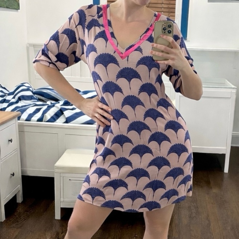 Pink and Blue Patterned Dress